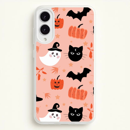 Pretty Pink Halloween Pattern  - Halloween Phone Case for Galaxy S25 Edge