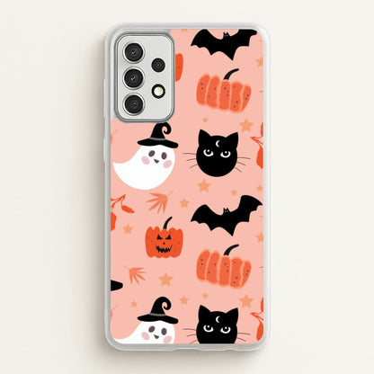 Pretty Pink Halloween Pattern  - Halloween Phone Case for Galaxy A52 / A52s