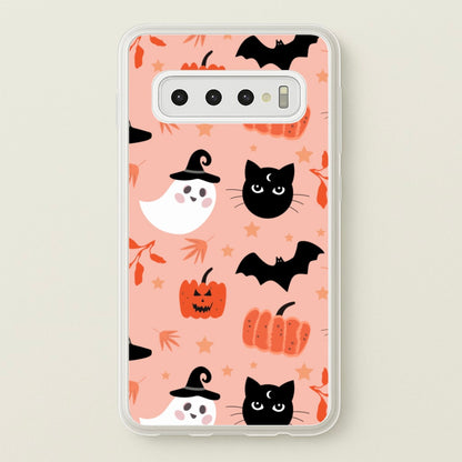 Pretty Pink Halloween Pattern  - Halloween Phone Case for Galaxy S10 Plus