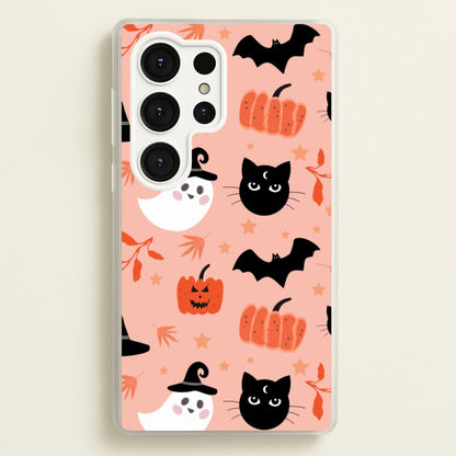 Pretty Pink Halloween Pattern  - Halloween Phone Case for Galaxy S25 Ultra