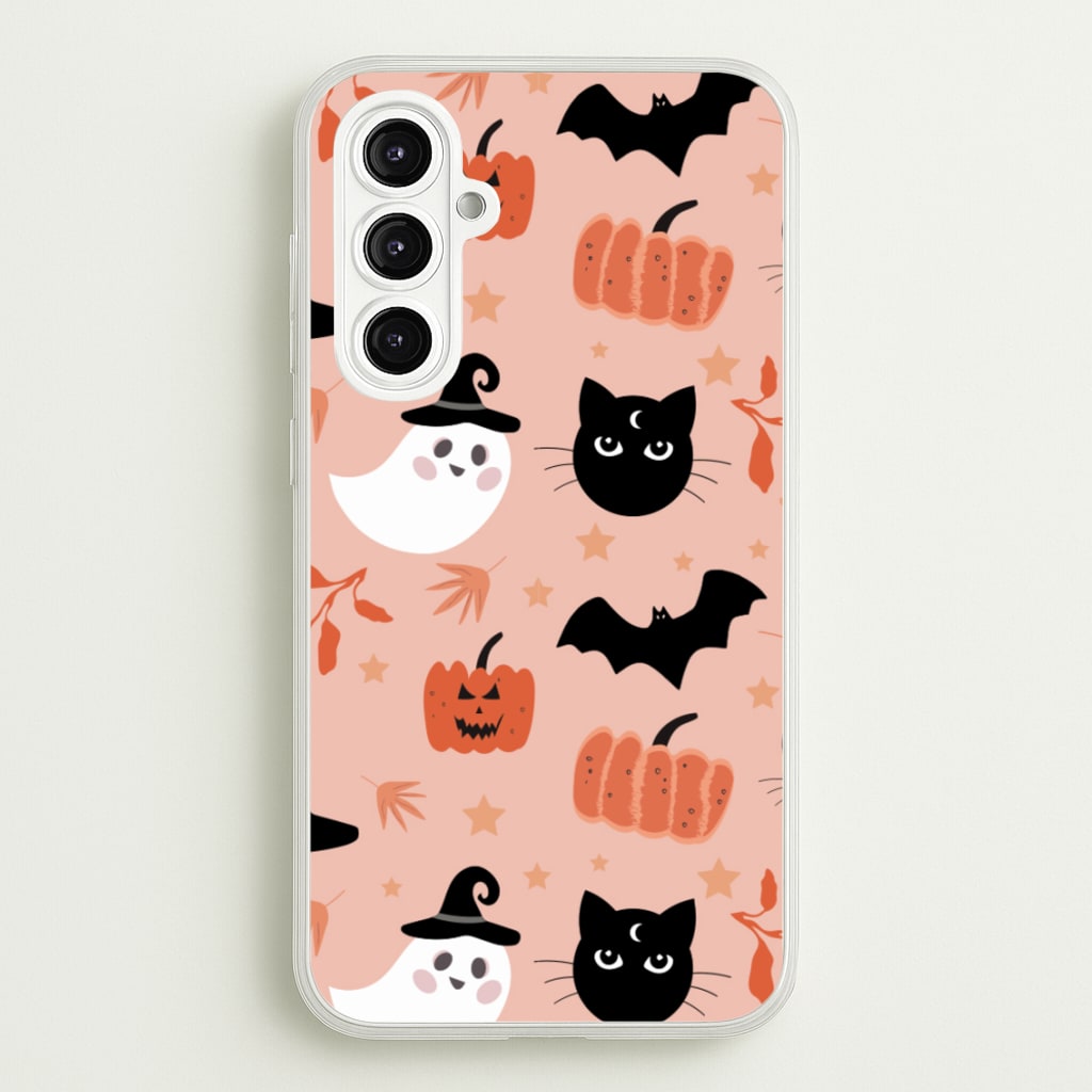 Pretty Pink Halloween Pattern  - Halloween Phone Case for Galaxy A16