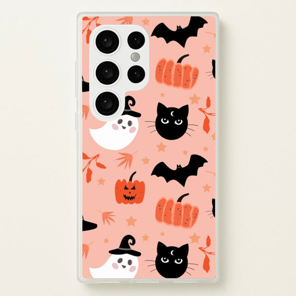 Pretty Pink Halloween Pattern  - Halloween Phone Case for Galaxy S24 Ultra