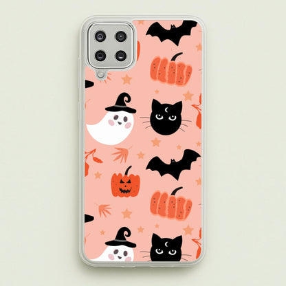 Pretty Pink Halloween Pattern  - Halloween Phone Case for Galaxy A12