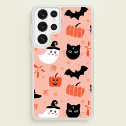 Pretty Pink Halloween Pattern  - Halloween Phone Case for Galaxy S22 Ultra