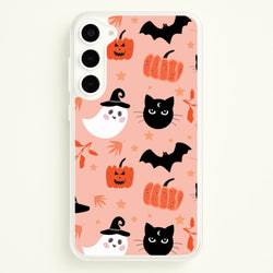 Pretty Pink Halloween Pattern  - Halloween Phone Case for Galaxy S23 Plus