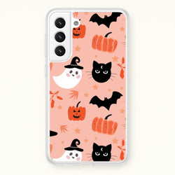 Pretty Pink Halloween Pattern  - Halloween Phone Case for Galaxy S21