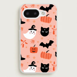 Pretty Pink Halloween Pattern  - Halloween Phone Case for Google Pixel 9a