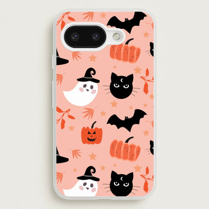 Pretty Pink Halloween Pattern  - Halloween Phone Case for Google Pixel 9a