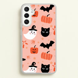 Pretty Pink Halloween Pattern  - Halloween Phone Case for Galaxy A34