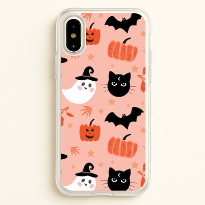 Pretty Pink Halloween Pattern  - Halloween Phone Case for iPhone X / XS