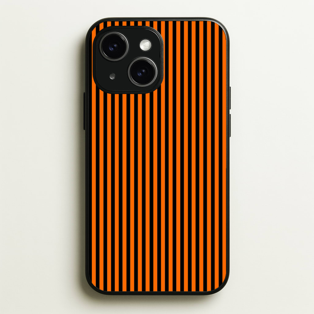 Orange & Black Stripe  - Halloween Phone Case for iPhone 15