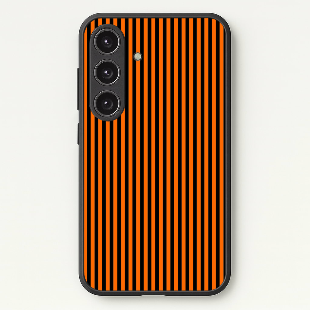 Orange & Black Stripe  - Halloween Phone Case for Galaxy S24 Plus