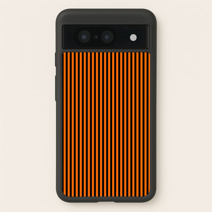 Orange & Black Stripe  - Halloween Phone Case for Google Pixel 8