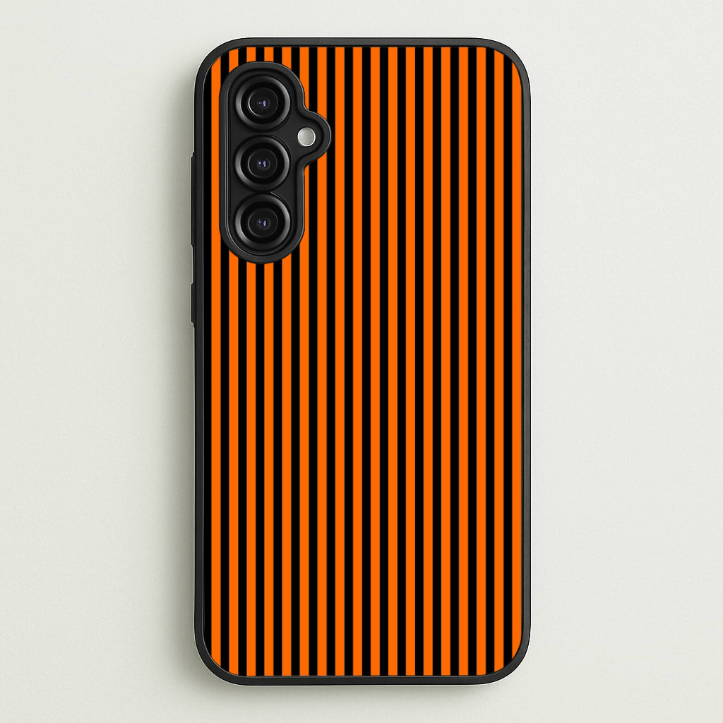 Orange & Black Stripe  - Halloween Phone Case for Galaxy A14