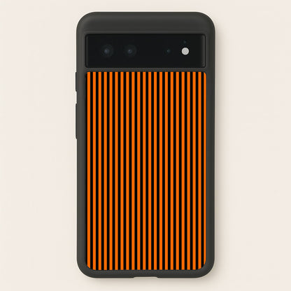 Orange & Black Stripe  - Halloween Phone Case for Google Pixel 6