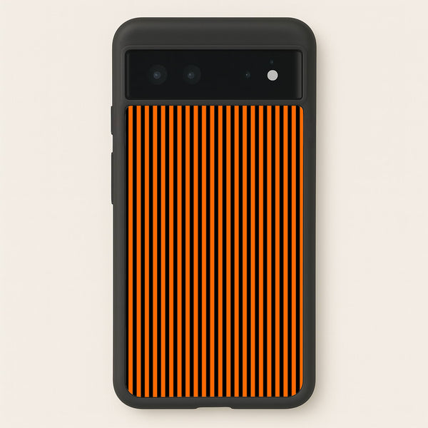 Orange & Black Stripe  - Halloween Phone Case for Google Pixel 6