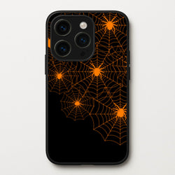 Orange Spider Web  - Halloween Phone Case for iPhone 15 Pro