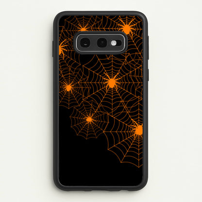 Orange Spider Web  - Halloween Phone Case for Galaxy S10e