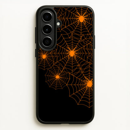 Orange Spider Web  - Halloween Phone Case for Galaxy A56