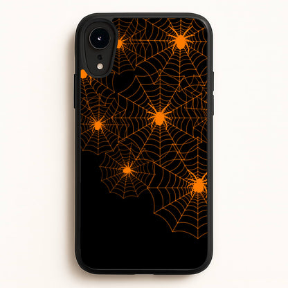Orange Spider Web  - Halloween Phone Case for iPhone XR