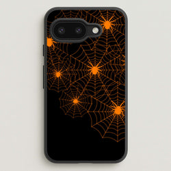 Orange Spider Web  - Halloween Phone Case for Google Pixel 9a