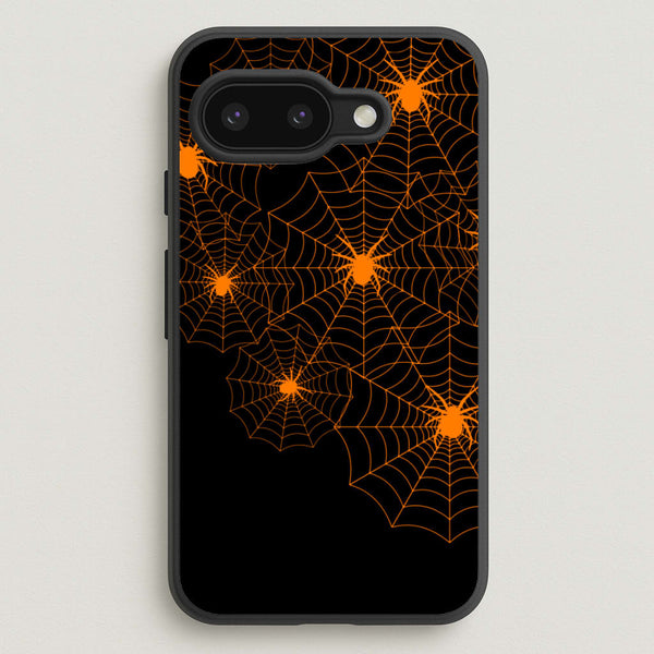 Orange Spider Web  - Halloween Phone Case for Google Pixel 9a