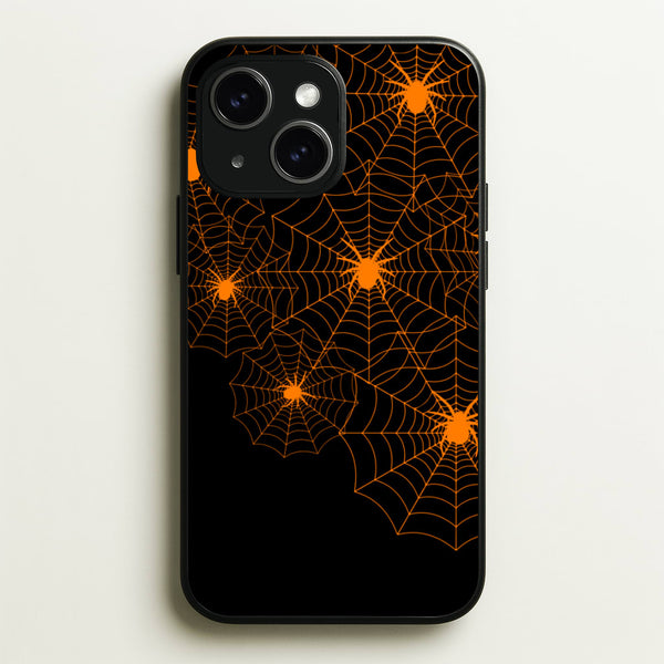 Orange Spider Web  - Halloween Phone Case for iPhone 14 Plus