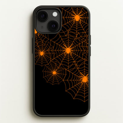 Orange Spider Web  - Halloween Phone Case for iPhone 13 Mini