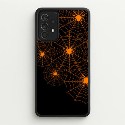 Orange Spider Web  - Halloween Phone Case for Galaxy A52 / A52s