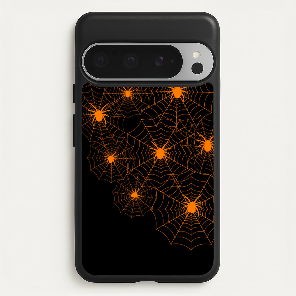 Orange Spider Web  - Halloween Phone Case for Google Pixel 9 Pro XL