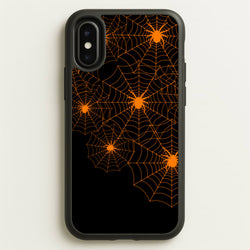 Orange Spider Web  - Halloween Phone Case for iPhone X / XS