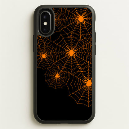 Orange Spider Web  - Halloween Phone Case for iPhone X / XS