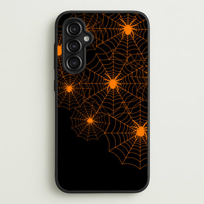 Orange Spider Web  - Halloween Phone Case for Galaxy A14