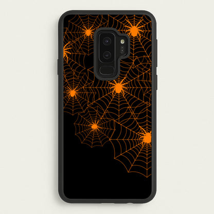 Orange Spider Web  - Halloween Phone Case for Galaxy S9 Plus