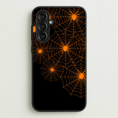 Orange Spider Web  - Halloween Phone Case for Galaxy A16