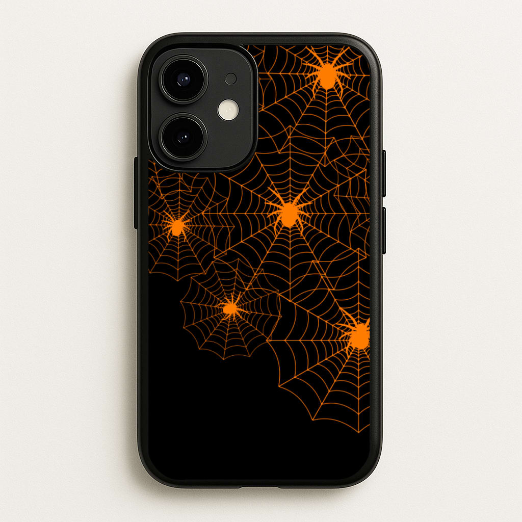 Orange Spider Web  - Halloween Phone Case for iPhone 12 Mini
