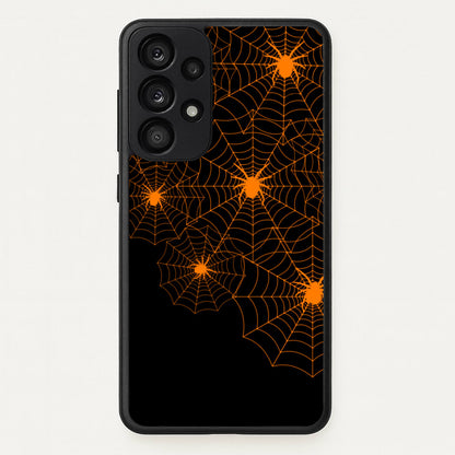 Orange Spider Web  - Halloween Phone Case for Galaxy A53