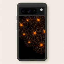 Orange Spider Web  - Halloween Phone Case for Google Pixel 8 Pro