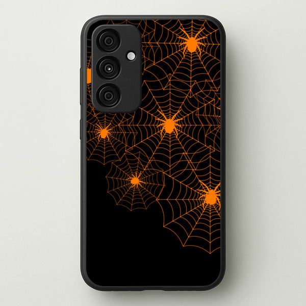Orange Spider Web  - Halloween Phone Case for Galaxy A55