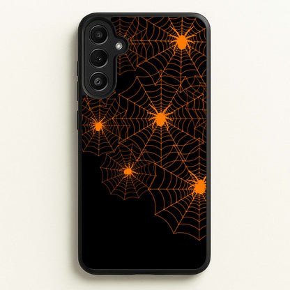 Orange Spider Web  - Halloween Phone Case for Galaxy A36