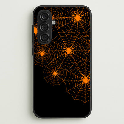Orange Spider Web  - Halloween Phone Case for Galaxy S23FE