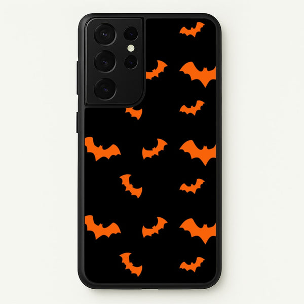 Orange Bat  - Halloween Phone Case for Galaxy S21 Ultra