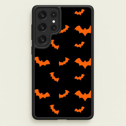 Orange Bat  - Halloween Phone Case for Galaxy S22 Ultra