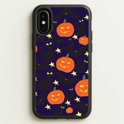 Pumpkin And Cats - Halloween  - Halloween Phone Case for iPhone X / XS