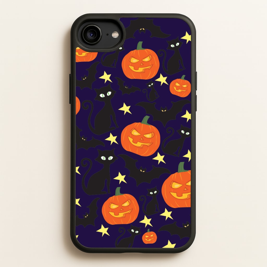 Pumpkin And Cats - Halloween  - Halloween Phone Case for iPhone 6 / 7 / 8 / SE