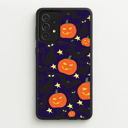 Pumpkin And Cats - Halloween  - Halloween Phone Case for Galaxy A52 / A52s