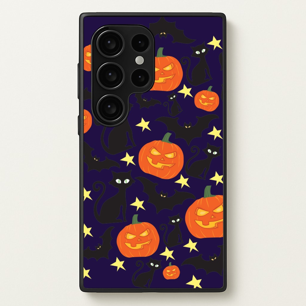 Pumpkin And Cats - Halloween  - Halloween Phone Case for Galaxy S24 Ultra