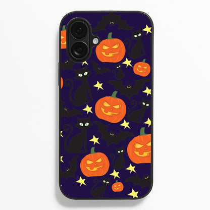 Pumpkin And Cats - Halloween  - Halloween Phone Case for iPhone 16 Plus
