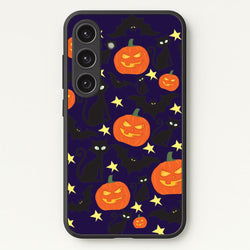 Pumpkin And Cats - Halloween  - Halloween Phone Case for Galaxy S24