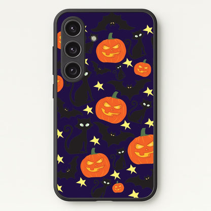 Pumpkin And Cats - Halloween  - Halloween Phone Case for Galaxy S24